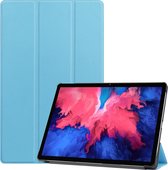 Tablet hoes geschikt voor Lenovo Tab P11 - Tri-Fold Book Case - Cover met Auto/Wake Functie - Licht Blauw
