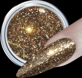 Hollywood Nails - Gel Nagels - Bouwgel - Glitter UV Gel – Tastefull Gold 369 - 5ml - 1 stuk