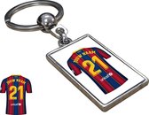 FC Barcelona Shirt met Jouw Naam - Seizoen 22/23 - Gepersonaliseerde Sleutelhanger met Jouw Naam en Nummer - Cadeau - Verjaardag - Kerst - Kado - Valentijn - Gepersonaliseerd Cadea