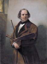 Jan Willem Pieneman (1779-1853). Schilder, vader van Nicolaas Pieneman, Nicolaas Pieneman, 1860 op canvas, afmetingen van dit schilderij zijn 45x100 cm