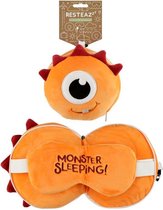 Relaxeazzz Pluche Monstarz Monster Rond Reiskussen & Slaapmasker - Oranje