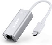 5. A-KONIC© USB-C Naar Ethernet Adapter | USB C To Internet RJ45 Poort / LAN Netwerk | 10/100/1000 Mbps | Apple Macbook Pro | Dell XPS | Lenovo | Samsung | Chromebook | HP | Zilver