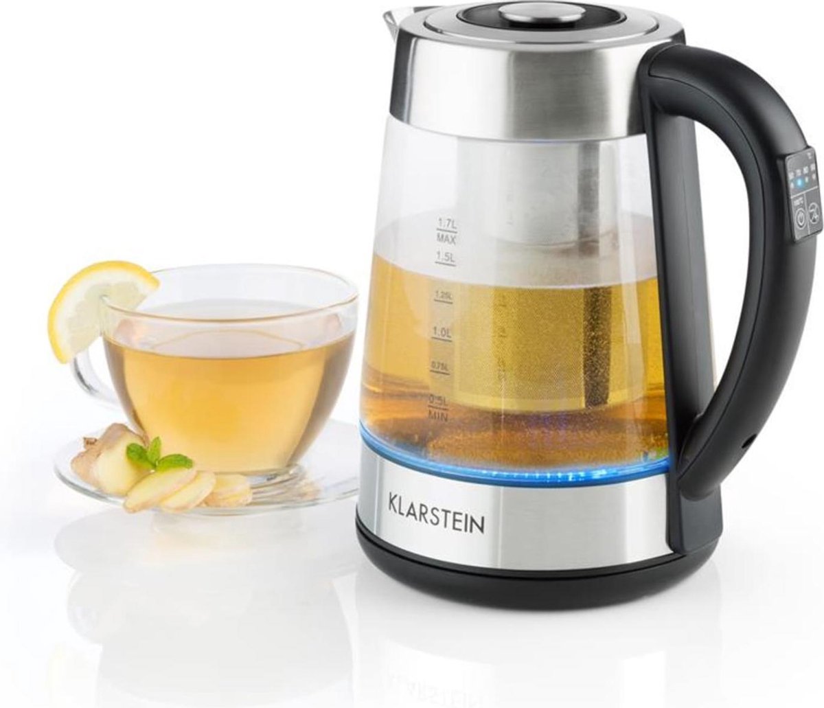 Oostfries waterkoker 2-in-1 theekoker 1,7L 2200W l led rvs glas