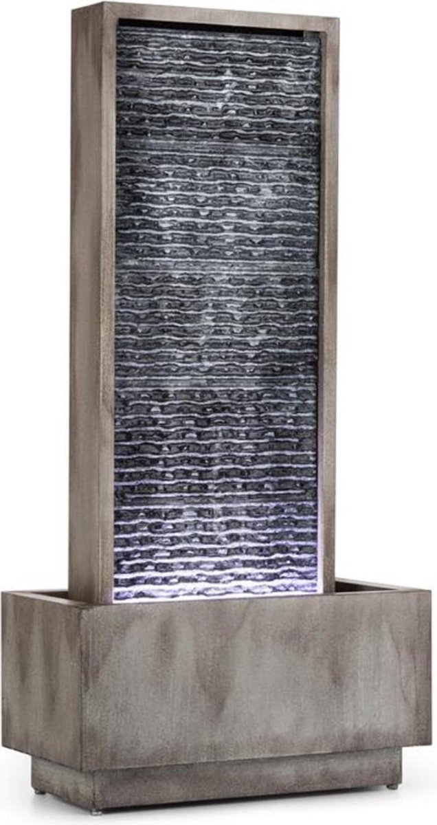 Blumfeldt Imperia - tuinfontein, fontein, decoratieve fontein, waterpartij, 10 watt pomp, IPX8 bescherming, 35x75cm kanaaloppervlak, 10m kabel, LED, voor binnen en buiten, verzinkt, Gegalvaniseerd, grijs op Prijzenvolger.com