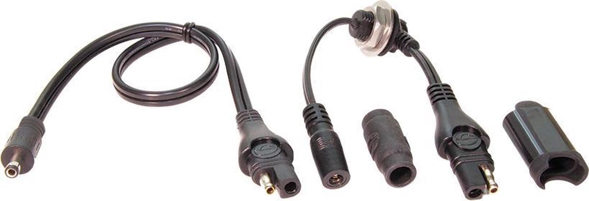 OptiMate O-30 SAE Kabel Doorvoer Tanktas / Bagage – Weerbestendige SAE naar SAE Kabel met DC 2.5mm Adapter, 30cm – Voor Motor Tanktas of Koffer