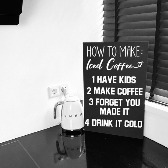 Muursticker keuken how to make iced coffee wit-60 x 40 cm | Quotes | Cadeau voor Kookliefhebbers