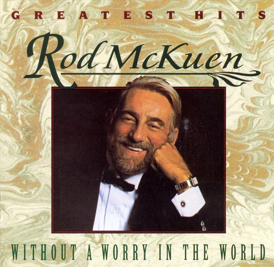 Een portret van Rod McKuen met een nette smoking en strik, glimlachend naar de camera.