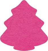 Kerstboom vilt onderzetters  - Fuchsia - 6 stuks - 10 x 9,5 cm - Kerst onderzetter - Tafeldecoratie - Glas onderzetter - Cadeau - Woondecoratie - Tafelbescherming - Onderzetters vo