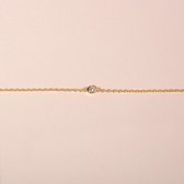 Single diamond armband dames gold plated