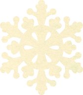 Sneeuwvlok 2 vilt onderzetters  - Creme - 6 stuks - ø 9,5 cm - Kerst onderzetter - Tafeldecoratie - Glas onderzetter - Cadeau - Woondecoratie - Tafelbescherming - Onderzetters voor