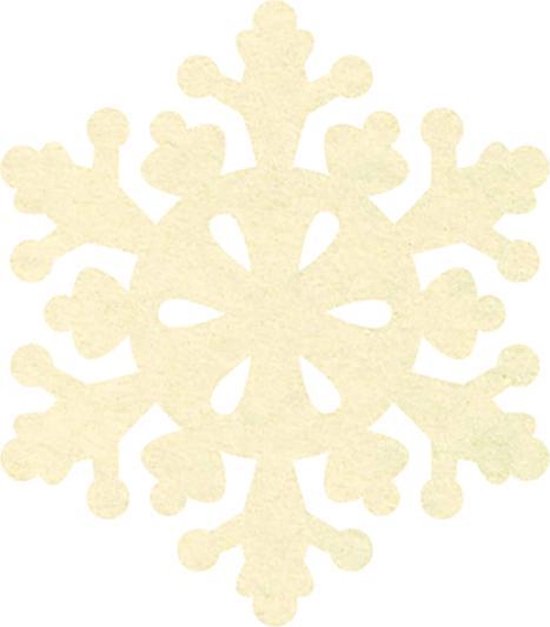 Sneeuwvlok 2 vilt onderzetters  - Creme - 6 stuks - ø 9,5 cm - Kerst onderzetter - Tafeldecoratie - Glas onderzetter - Cadeau - Woondecoratie - Tafelbescherming - Onderzetters voor glazen - Keukenbenodigdheden - Woonaccessoires - Tafelaccessoires