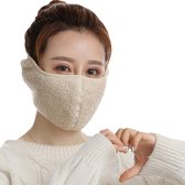 Relephance Mondkapje Winter – Teddy – Skimasker - Face Mask - Klittenband sluiting - Creme
