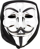 Zac's Alter Ego Masker Silver Anonymous/ Guy Fawkes Zilverkleurig