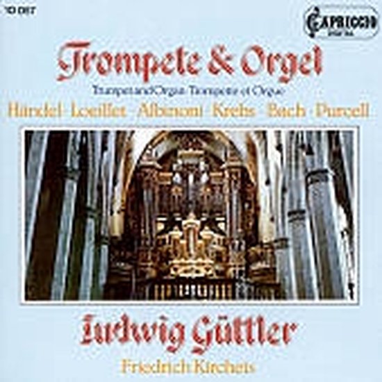 Albumcover met een orgel in een kerk. Titel: Trompete & Orgel. Namen van componisten en muzikanten.