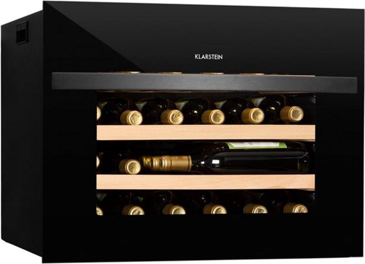 Bol.com Klarstein Wijnkoeler Inbouw , 1-zone Kleine Drankenkoeler, Kleine Wijnkast 51L, Kleine Wijnkoeler met Glazen Deur, Binne... aanbieding
