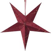 Star Trading Fluwelen kerstster "rood" met lampjes