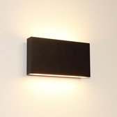 Wandlamp Box 2L Zwart - LED 2x4W 2700K 2x650lm - IP54 - Dimbaar > wandlamp binnen zwart | wandlamp buiten zwart | wandlamp zwart | buitenlamp zwart | muurlamp zwart | led lamp zwart | sfeer lamp zwart | design lamp zwart