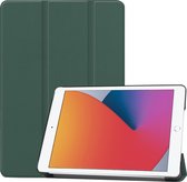 iPad 10.2 2020 Hoes Book Case Hoesje Tablet Luxe Cover - Donker Groen