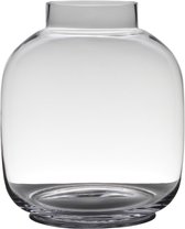 Transparante luxe grote stijlvolle vaas/vazen van glas 29 x 26 cm - Bloemen/boeketten vaas voor binnen gebruik