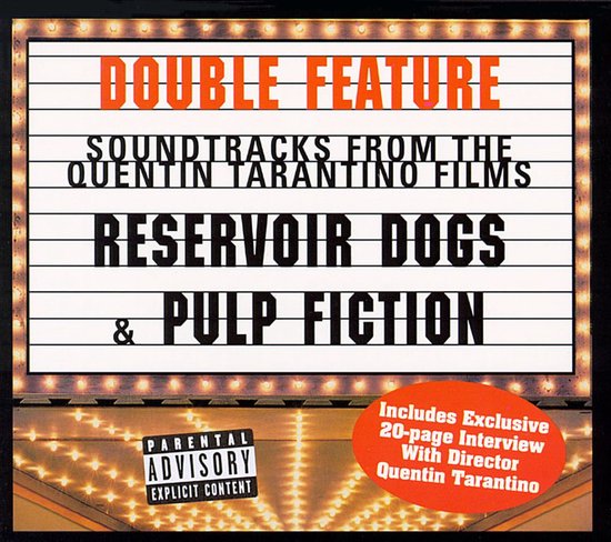 Dubbel kenmerk: soundtracks van Quentin Tarantino films, Reservoir Dogs & Pulp Fiction. Bevat 20-pagina's interview met Quentin Tarantino.