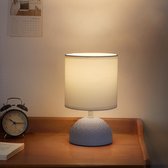 Aigostar Tafellamp - Blauw - Keramiek - Lamp met kap - H24cm