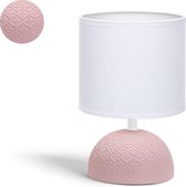 Aigostar Tafellamp - Roze - Keramiek - Lamp met kap - H24cm