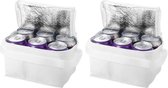 4x Witte mini koeltassen 20 cm voor 6/sixpack blikjes - 3,5 liter - Compacte koelbox/koeltas - Lunchtrommel/lunchtas - Kleine blikjeskoelers
