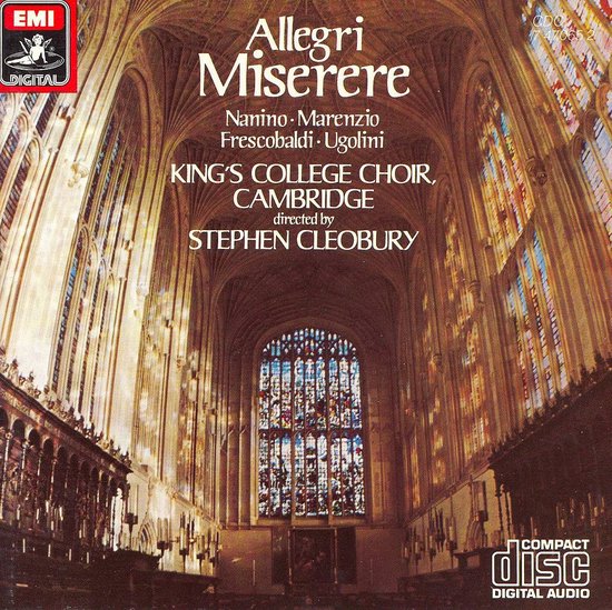 Albumhoes: Allegri Miserere, King's College Choir, Cambridge, directed by Stephen Cleobury.
