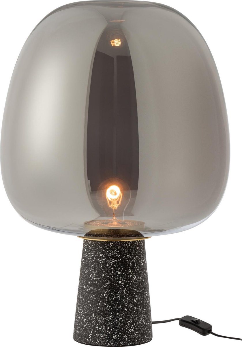 Shine 2 - Tafellamp - Glas - voetstuk van cement - zwart