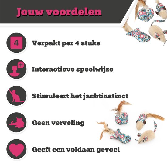 Make Me Purr Luxe Kattenspeeltjes Set - Kattenspeelgoed - Speelgoed voor Katten Ballen Muizen - Kat Speeltje Bal Muis - Kitten Speeltjes Balletjes Muisjes - Blauw