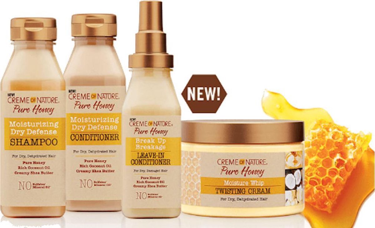 Creme of Nature Pure Honey SHAMPOO+CONDITIONER+LEAVE IN COND+TWISTING CREAM SET.