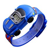 Digitale kinderhorloge auto donkerblauw