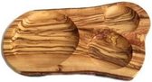 Zethome | olijfhouten ontbijtbord met drie vakken | 32x18cm