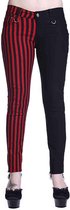 Banned - Half Black Half Striped Broek rechte pijpen - XL - Zwart/Rood