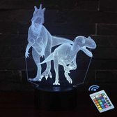 Jurassic Park - 3D illusie led lamp DINO'S - 7 kleuren