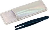 Tweezerman Midnight Cheers Mini Slant Tweezer - Travelsize Pincet met Case - Kerstset Blauw