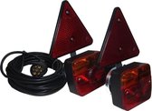 Magneet Verlichting set met reflector driehoek voor aanhanger of fietsdrager met 2,5 m x 7,5 M kabel