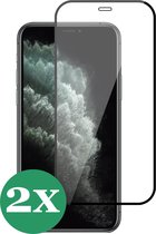 Screenprotector geschikt voor Apple iPhone 11 Pro / XS / X Glas Tempered Glass Screen Protector Full Cover Case - 2 Stuks