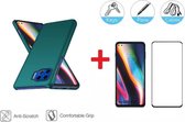 2-In-1 Screenprotector Hoesje  Bescherming Protector Set Geschikt Voor Motorola Moto G 5G Plus - Full Cover 3D Edge Tempered Glass Screen Protector Siliconen Back Bescherm Hoes Cover Case - D