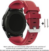 Rood Siliconen Bandje voor 22mm Smartwatches (zie compatibele modellen) van Samsung, LG, Asus, Pebble, Huawei, Cookoo, Vostok en Vector – 22 mm red rubber smartwatch strap
