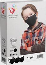 Kids Safety Mask Wasbaar Gezichtsmasker | Zwart | 3 Pack | Voordeelverpakking