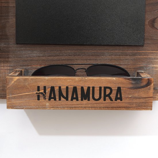 Hanamura Sleutelrekje Hout – Krijtbord en opbergvakken – 43 x 31 cm - Hanamura