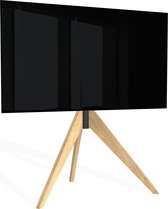 Cavus TRIANGLE Design Tv Vloerstandaard - Massief Eikenhout Driepoot - Tv Meubel geschikt voor 32 - 65 Inch televisies - max 30Kg - VESA 300x400