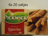 Pickwick thee - Zoethout Liquorice - multipak 6x 20 zakjes