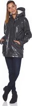 Padded lacquer jacket Angela anthracite -XS