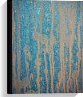 Canvas  - Blauwe Muur met Geel - 30x40cm Foto op Canvas Schilderij (Wanddecoratie op Canvas)