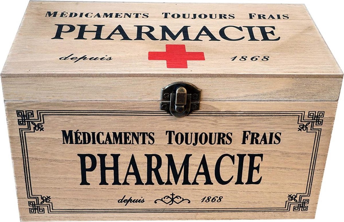 werk Tactiel gevoel hoeveelheid verkoop Medicijndoos Groot Retro Houten Medicatie Opbergdoos Medicine Box | bol.com
