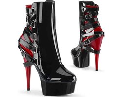 Pleaser - DELIGHT-1012 Plateau Laarzen - US 9 - 39 Shoes - Zwart/Rood