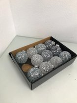 Kerstballen - 11 stuks - doorzichtig - met glitters