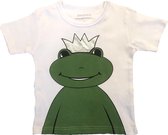 Ziegfeld T-shirt Kikker Koning Junior Katoen Wit/groen Mt 104